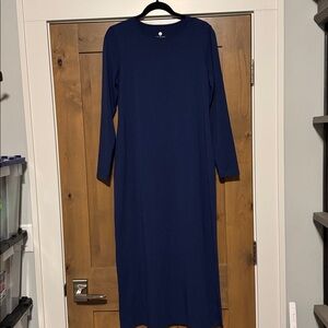 SOLBARI NWOT UPF 50 Long Sleeve Maxi Dress Womens S Navy Purple outdoors Beach